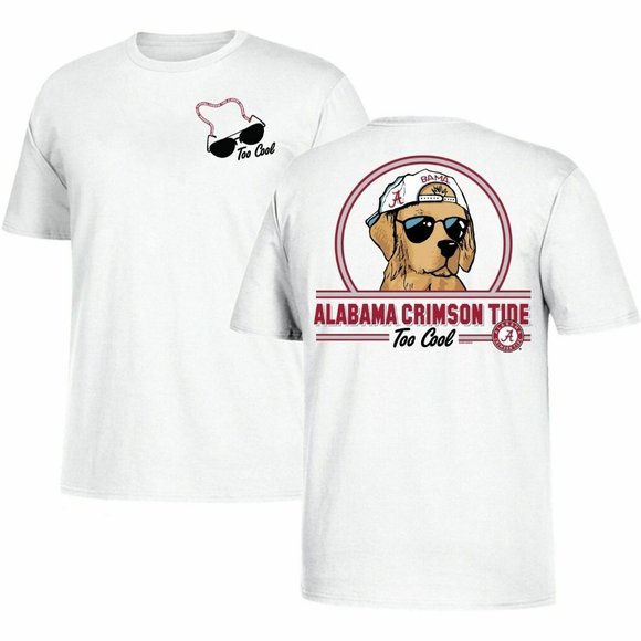 Alabama Crimson Tide T-Shirt Comfort Colors Tee Dog In Sunglasses Too Cool - Picture 1 of 5